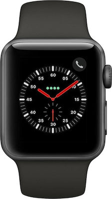 Watch Series 3 Cellular Aluminiu 38mm Rezistent la apă cu eSIM și pulsometru (Space Gray/Black Sport Band)