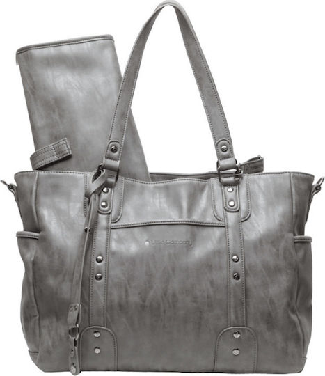 Little Company Shoulder/Hand Diaper Bag Paris Studs Gray