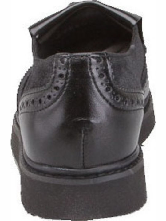 D Thymar C Ανατομικά Γυναικεία Slip-On Δερμάτινα Μαύρα