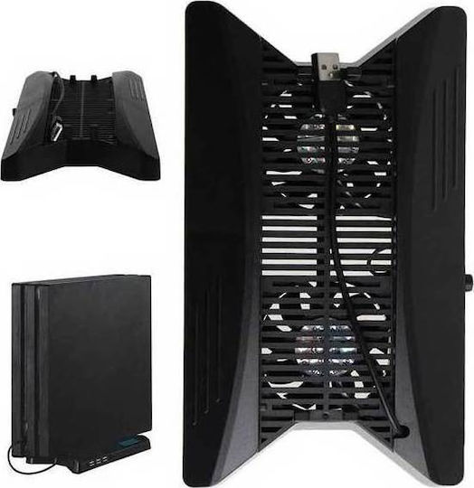 KJH Cooling Stand Base + USB Hub Cooling System for PS4 in Black color