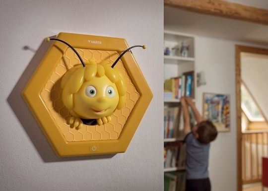 Varta Детска стенна лампа Пластмаса Maya The Bee Жълт