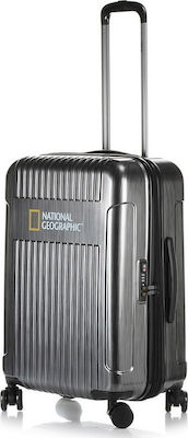 National Geographic Transit Medium Travel Suitcase Hard Gray with 4 Wheels Height 67cm