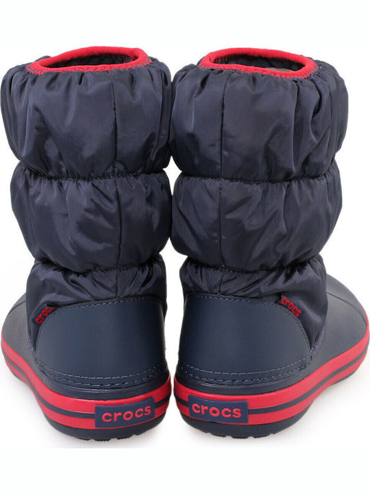 Winter Puff Anatomical Kids Snow Boots Navy Blue