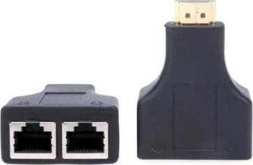 DeTech HDMI Männlich Zu RJ-45 2x Weiblich 1 Stück