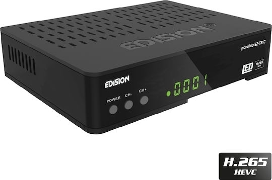 Edision Satellite Decoder Piccollino 01-07-0017 Full HD (1080p) DVB-C / DVB-S2 / DVB-T2 with PVR Recording Function in Black Color