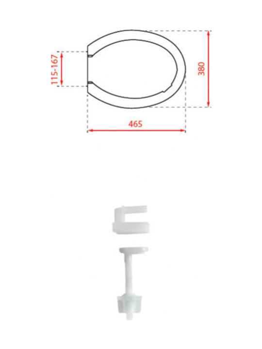 Viospiral Comfort Καπάκι Λεκάνης Πλαστικό 47x37cm Λευκό