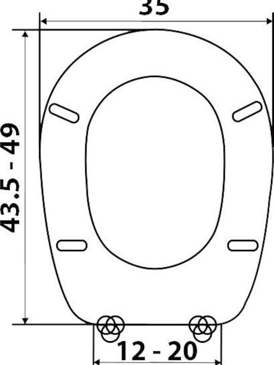 ΕΒΙΟΠ Plastic Toilet Seat Beige Liuto 44cm
