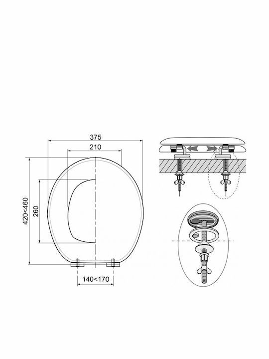 Wirquin 20719122 Capac WC Lemn 46x37.5cm Plaja de vacanță