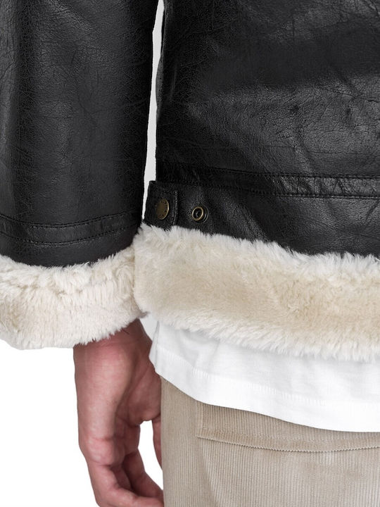B3 FL Winter Faux Leather Jacket Black