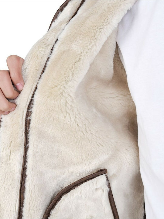 B3 FL Winter Faux Leather Jacket Brown
