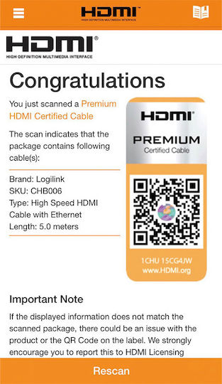 LogiLink Cabluri HDMI Premium HDMI 2.0 Premium High Speed 4K 60Hz HDR Cablu HDMI de sex masculin - HDMI de sex masculin 5m Negru