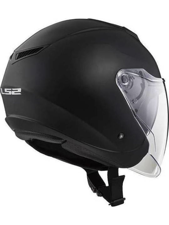 LS2 OF573 Twister Jet Helmet with Sun Visor ECE 22.05 1150gr Solid Matt Black