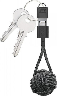 Native Union Key Schlüsselanhänger USB-A zu Lightning Kabel Schwarz 0.2m Kosmos (NU-KEY-L-CS-BLK-NP)