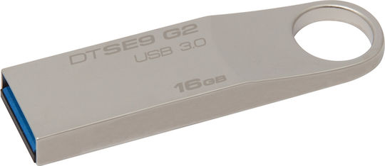 Kingston DataTraveler SE9 G2 16GB USB 3.0 Stick Ασημί