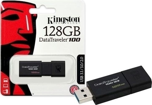 Kingston DataTraveler 100 G3 128GB USB 3.0 Stick Black