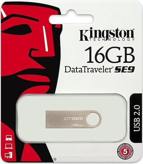 Kingston DataTraveler SE9 16GB USB 2.0 Stick Silber