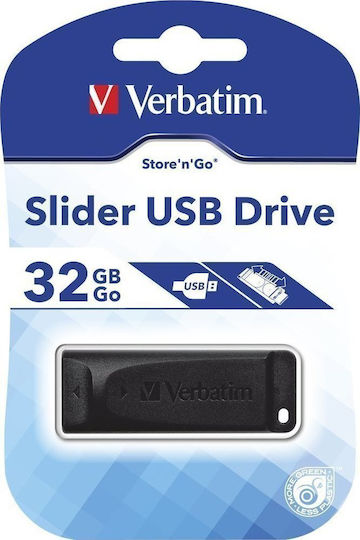 Verbatim Store 'n' Go Slider 32GB USB 2.0 Stick Μαύρο