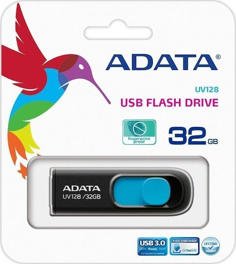 Adata DashDrive UV128 32GB USB 3.0 Stick Μπλε