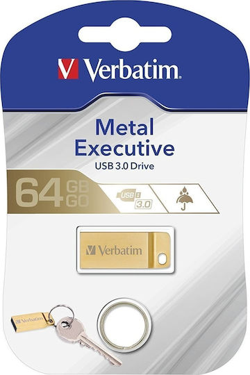 Verbatim Metal Executive 64GB USB 3.0 Stick Χρυσό