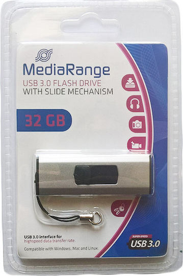 Mediarange Usb 3.0 Flash Drive 32gb Silver