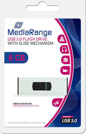 MediaRange 8GB USB 3.0 Stick Λευκό