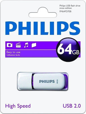 Philips Snow 64GB USB 2.0 Stick Μωβ