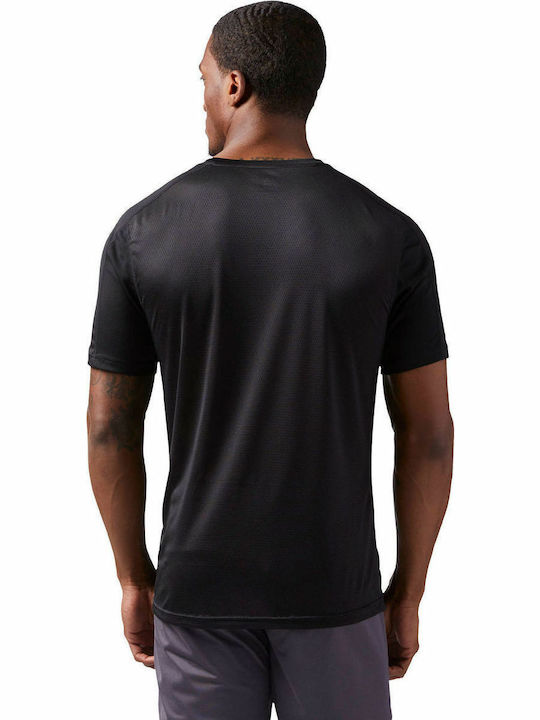 Reebok Sport Training Herren Sport T-Shirt Kurzarm Schwarz