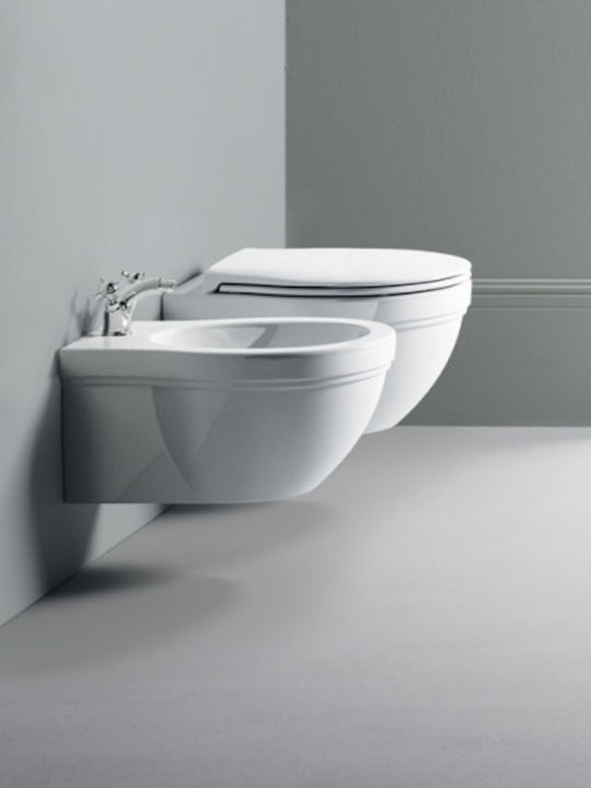 GSI Classic Wall-Mounted Toilet that Includes Soft Close Cover White