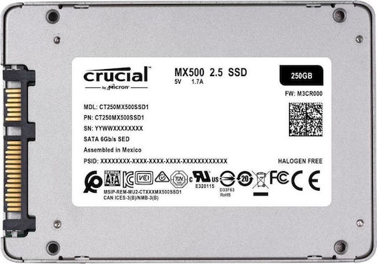 Crucial MX500 SSD 250ГБ 2.5'' SATA III CT250MX500SSD1