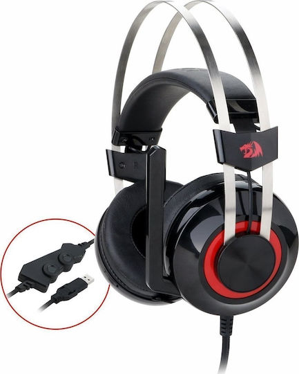 Redragon Talos 7.1 Over Ear Gaming Headset cu conexiune USB Negru