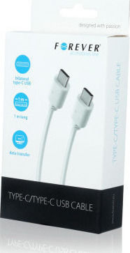 Forever USB 2.0 Cable USB-C male - USB-C Λευκό 1m T_0015236