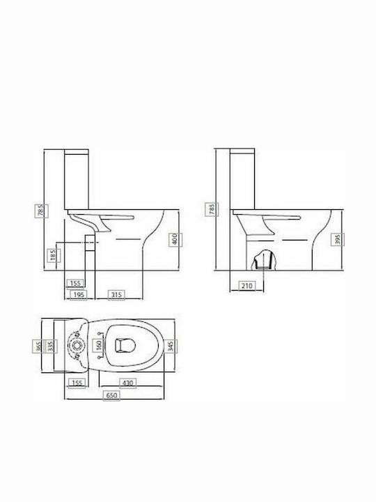 Sanitana Pop Stehende Toilette mit Spülung Weiße