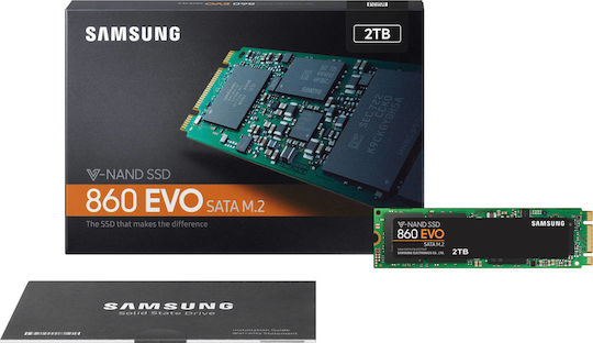 Samsung 860 Evo M.2 SSD 2TB τύπου M.2 με σύνδεση SATA III MZ-N6E2T0BW