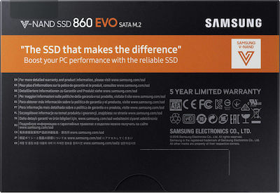 Samsung 860 Evo M.2 SSD 1TB τύπου M.2 με σύνδεση SATA III MZ-N6E1T0BW