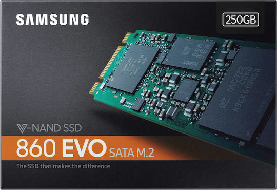 Samsung 860 Evo M.2 SSD 250GB τύπου M.2 με σύνδεση SATA III MZ-N6E250BW