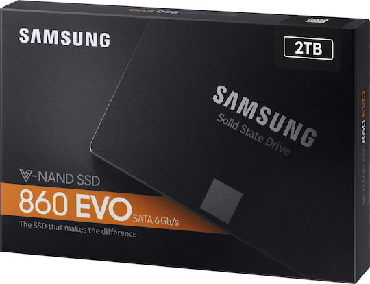 Samsung 860 Evo SSD 2TB τύπου 2.5'' με σύνδεση SATA III MZ-76E2T0B/EU