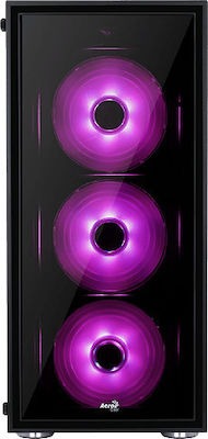 Aerocool Quartz Gaming Midi-Turm Computergehäuse mit RGB-Beleuchtung Mehrfarbig