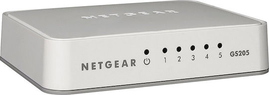 NetGear GS205 Unverwaltet L2 Switch mit 5 Ports Gigabit (1Gbps) Ethernet