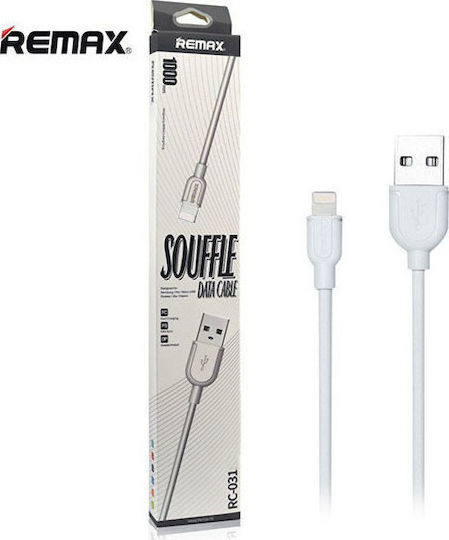 Remax Souffle RC-031i Редовна USB-A към Lightning кабел Бял 1м