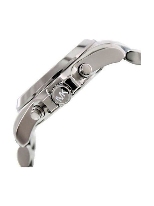 Michael Kors Bradshaw Γυναικείο Ρολόι 42mm Χρονογράφος Μπαταρίας με Ασημί Μεταλλικό Μπρασελέ
