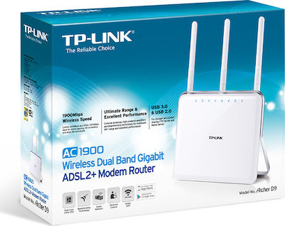TP-LINK Archer D9 v1 ADSL2+ Wireless Modem Router with 4 Gigabit Ethernet Ports