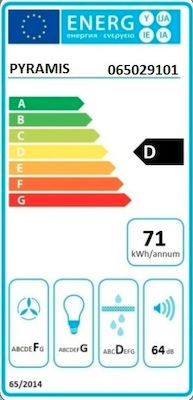 Pyramis Essential Ελεύθερος Απορροφητήρας 60cm Καφέ