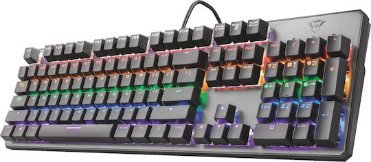 Trust GXT 865 Asta Gaming Mechanische Tastatur mit GTX-Rot Schaltern und RGB-Beleuchtung (Englisch US) Gray