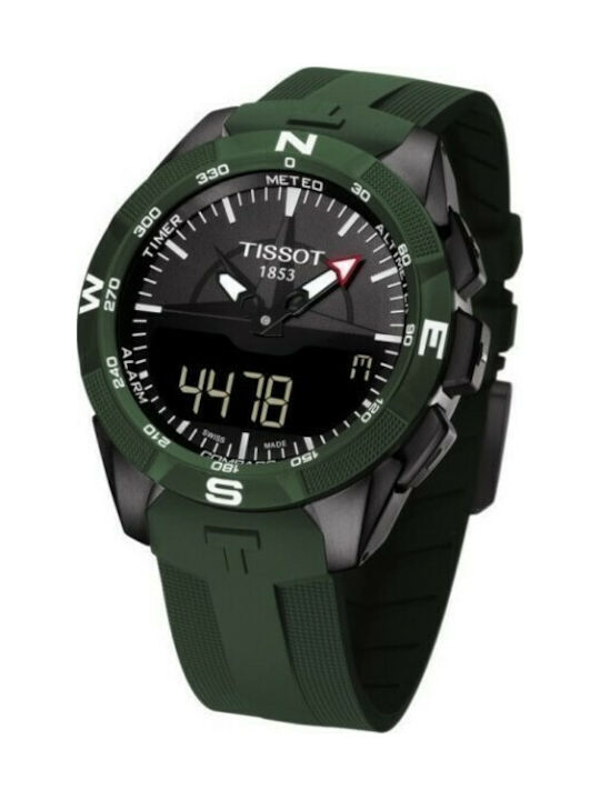 Tissot T-Touch Expert Solar II Watch Chronograph Solar with Green Rubber Strap