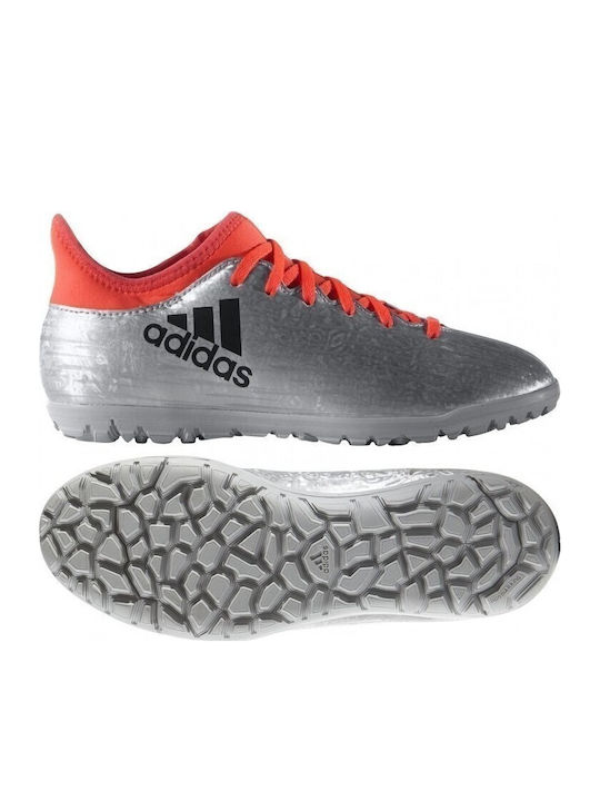X 16.3 TF Trainers Kids Turf Soccer Shoes Silver
