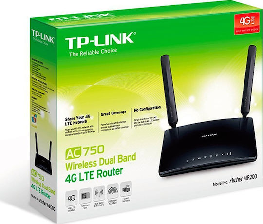 TP-LINK Archer MR200 v1 Wireless 4G Router Wi‑Fi 5 with 4 Ports