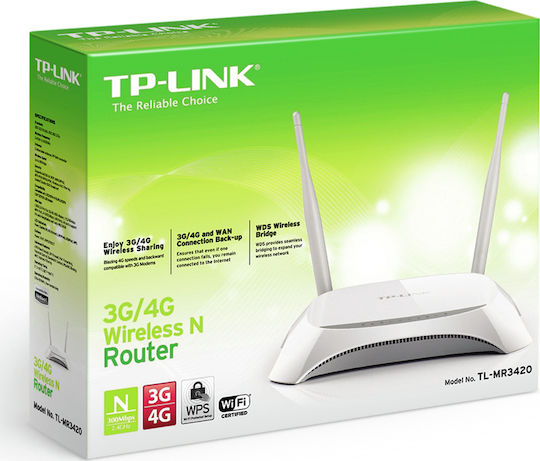 TP-LINK TL-MR3420 v2 Безжичен Рутер Wi‑Fi 4 - Безжична мрежа 4 с 4 Порта Ethernet