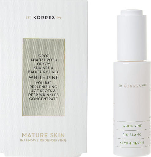Korres Weißer Kiefern Feuchtigkeitsspendendes & Anti-Aging Creme-Serum für das Gesicht mit Peptiden & Hyaluronsäure für Entgiftung & Festigung 30ml