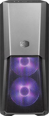 CoolerMaster MasterBox MB500 Gaming Midi Tower Κουτί Υπολογιστή με Πλαϊνό Παράθυρο και RGB Φωτισμό Μαύρο