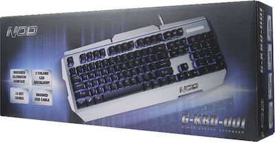NOD G-KBD-001 Gaming-Tastatur Volle Größe mit beleuchteten Tasten (Englisch US) Silber